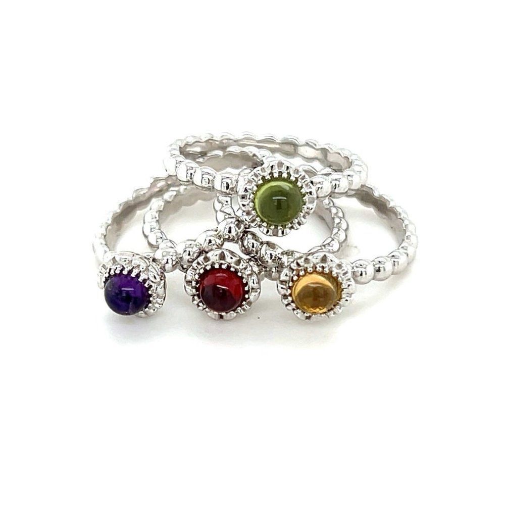 Silver 925 Stackable Gemstones Rings - image 1